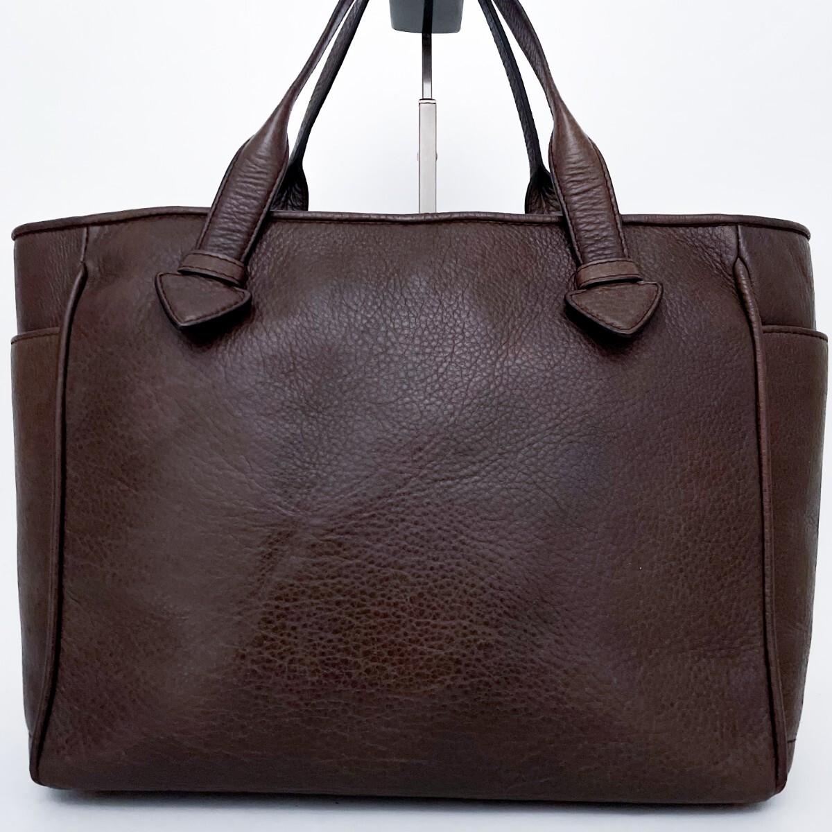 1円■入手困難■最高級ライン■型崩れ無し■LOEWE ロエベ 型押しロゴ トートバッグ ビジネス 大容量 A4 メンズ レディース レザー ブラウン_画像3