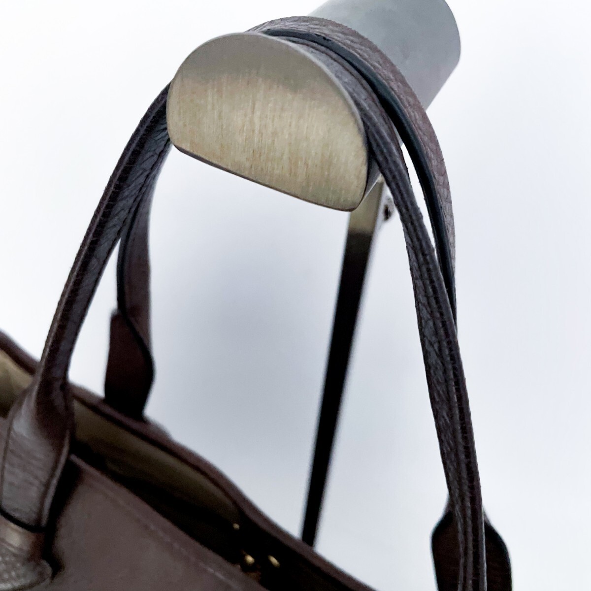 1円■入手困難■最高級ライン■型崩れ無し■LOEWE ロエベ 型押しロゴ トートバッグ ビジネス 大容量 A4 メンズ レディース レザー ブラウン_画像4