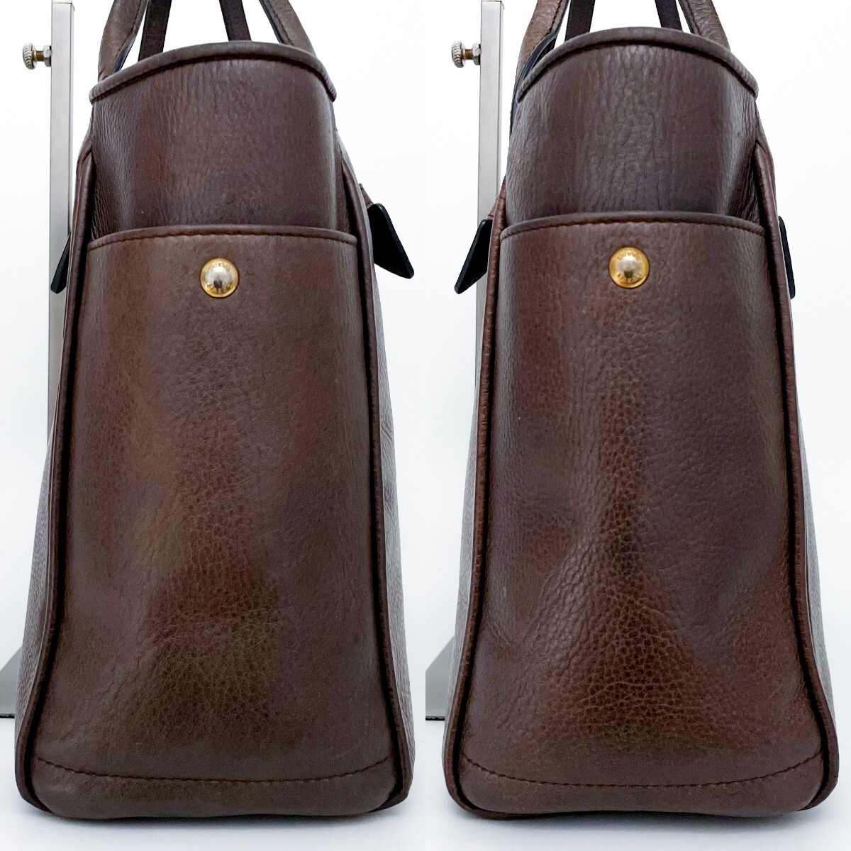 1円■入手困難■最高級ライン■型崩れ無し■LOEWE ロエベ 型押しロゴ トートバッグ ビジネス 大容量 A4 メンズ レディース レザー ブラウン_画像5