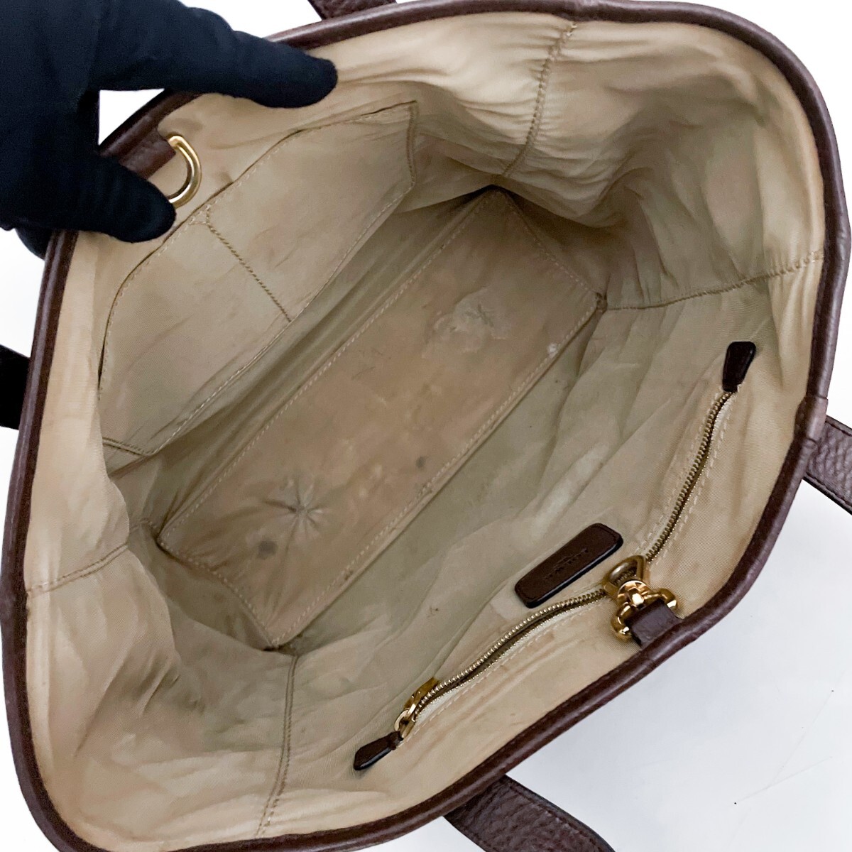 1円■入手困難■最高級ライン■型崩れ無し■LOEWE ロエベ 型押しロゴ トートバッグ ビジネス 大容量 A4 メンズ レディース レザー ブラウン_画像8