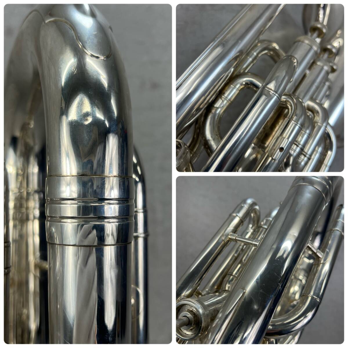 YAMAHA　ユーフォニアム　YEP-621S　イエローブラス　銀メッキ　シルバー　純正ハードケース　管楽器　ヤマハ　EUPHONIUM_画像8