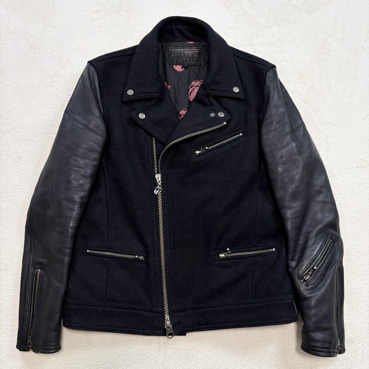 極美品【極希少】JACKROSE ジャックローズ ローリングストーンズ ダブルライダースジャケット レザージャケット ゴートレザー 本革 黒 y2k_画像2