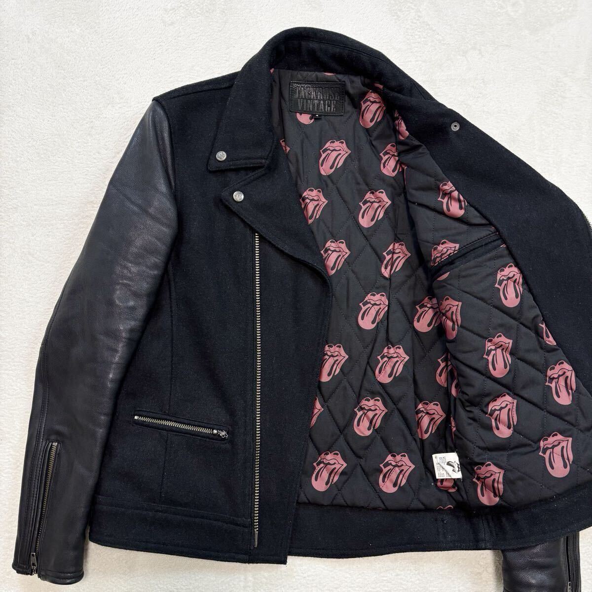 極美品【極希少】JACKROSE ジャックローズ ローリングストーンズ ダブルライダースジャケット レザージャケット ゴートレザー 本革 黒 y2k_画像3