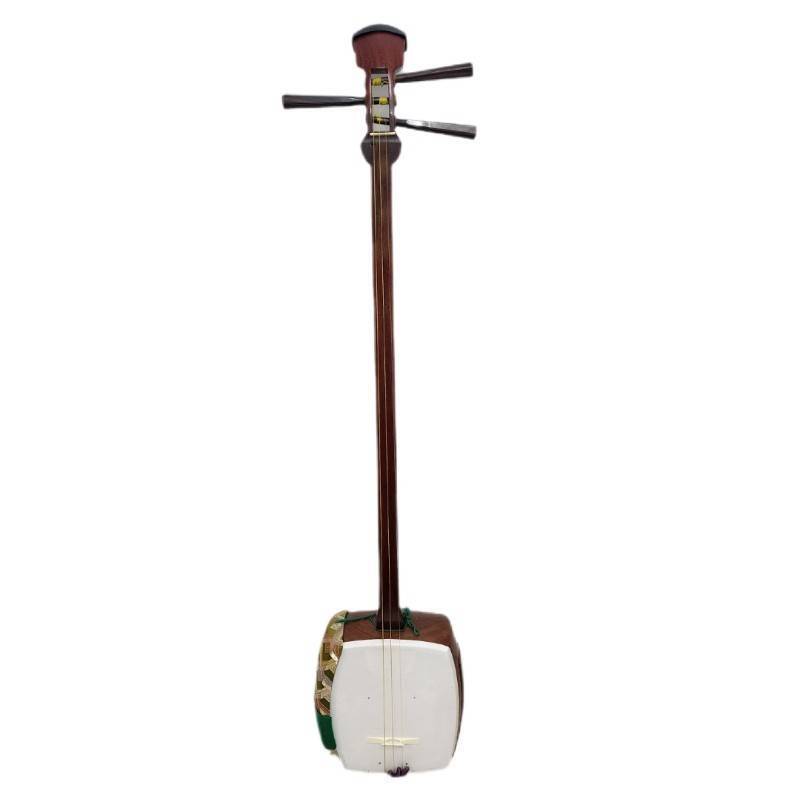 三味線 細棹 花梨 正寸 楽器 民謡三味線 和楽器 袋付き 【中古】 22511K88_画像1