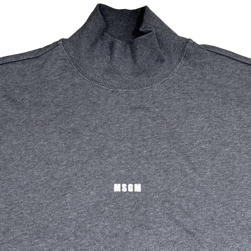 MSGM エムエスジーエム スウェット タートルネックトレーナー 3340MM508 グレー Lサイズ 長袖 【中古】 52510K185_画像3