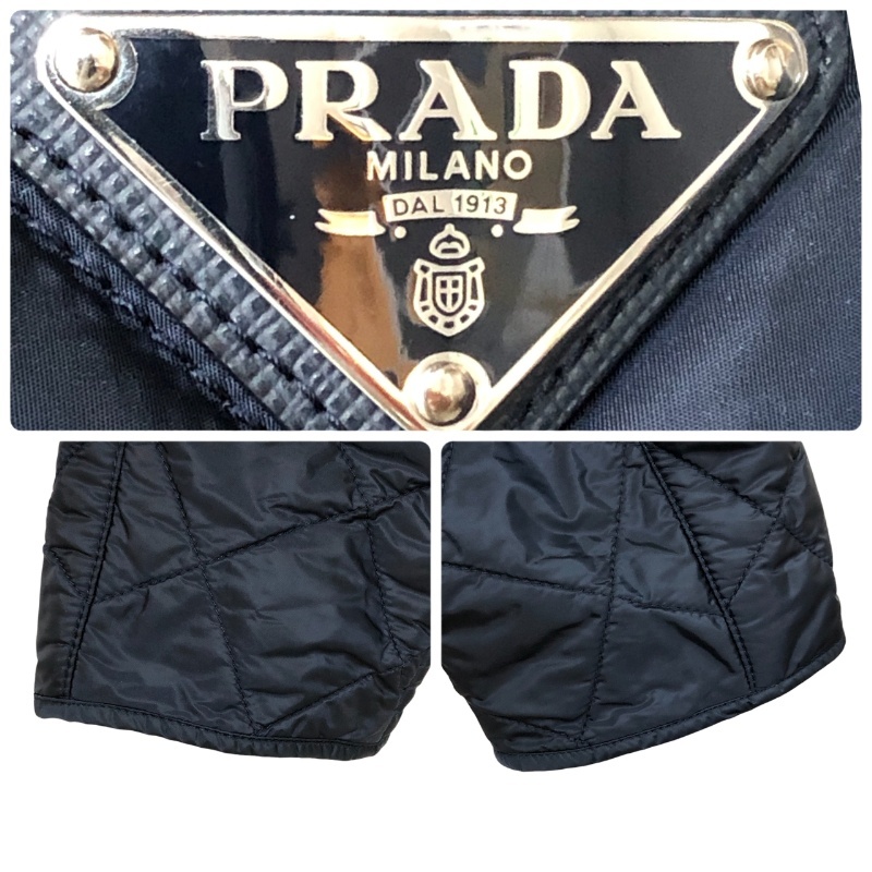 PRADA プラダ キルティングジャケット SGH053 ダークネイビー×えんじ色 サイズ52 メンズ 【中古】 22511K341_画像6