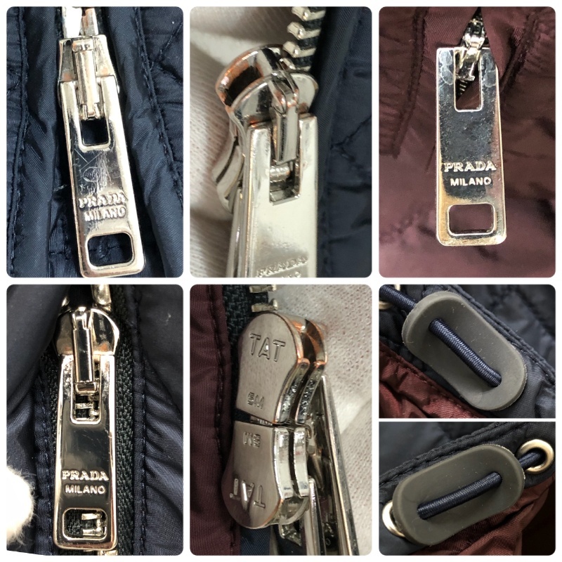 PRADA プラダ キルティングジャケット SGH053 ダークネイビー×えんじ色 サイズ52 メンズ 【中古】 22511K341_画像7