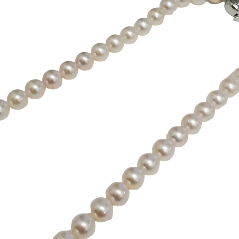 パール ネックレス イヤリング 2点セット 直径7.5~8.0mm シルバークラスプ K14WG 鑑別書 【中古】 32511R26_画像3
