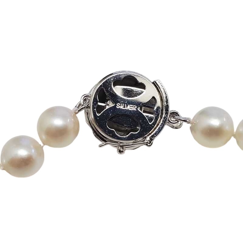 パール ネックレス イヤリング 2点セット 直径7.5~8.0mm シルバークラスプ K14WG 鑑別書 【中古】 32511R26_画像5