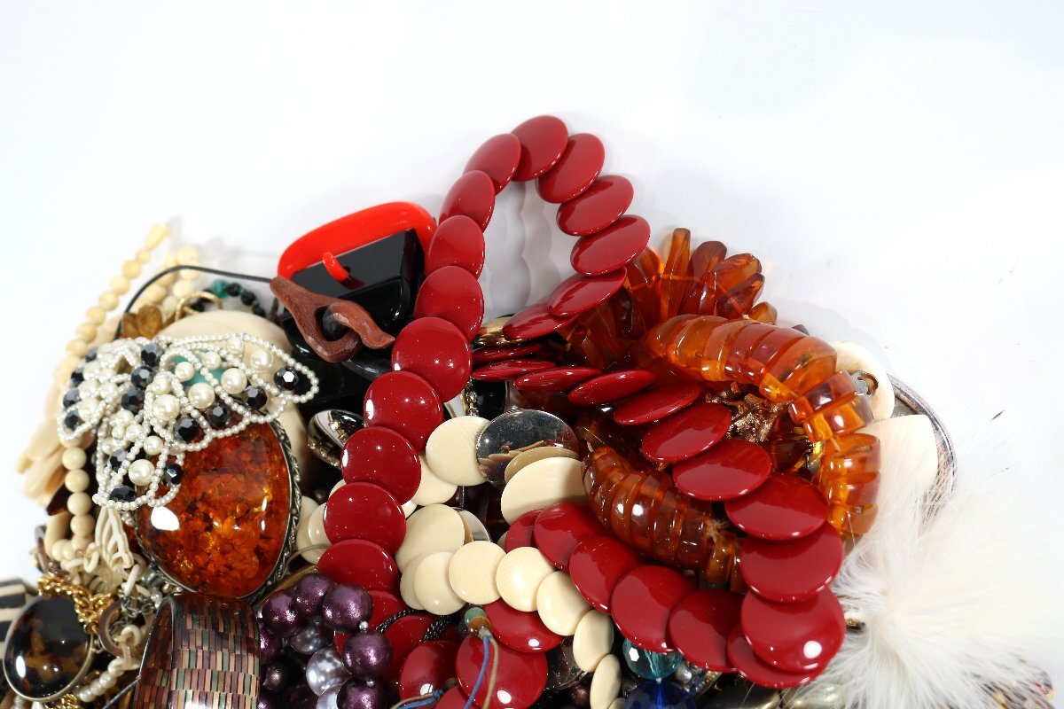 【総重量約4.3kg】ネックレス ブローチ ブレスレット リング イヤリング チョーカー 等 アクセサリー イミテーション 大量まとめ 2598-HM_画像4