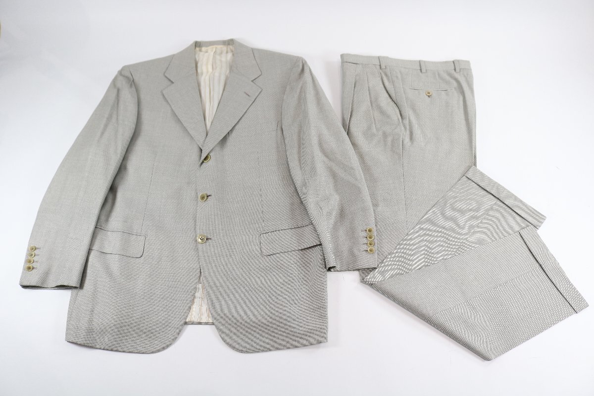 [6 пункт ]Brioni Brioni жакет слаксы костюм выставить размер 52 и т.п. оттенок бежевого серый серия . мужской суммировать 2738-YA