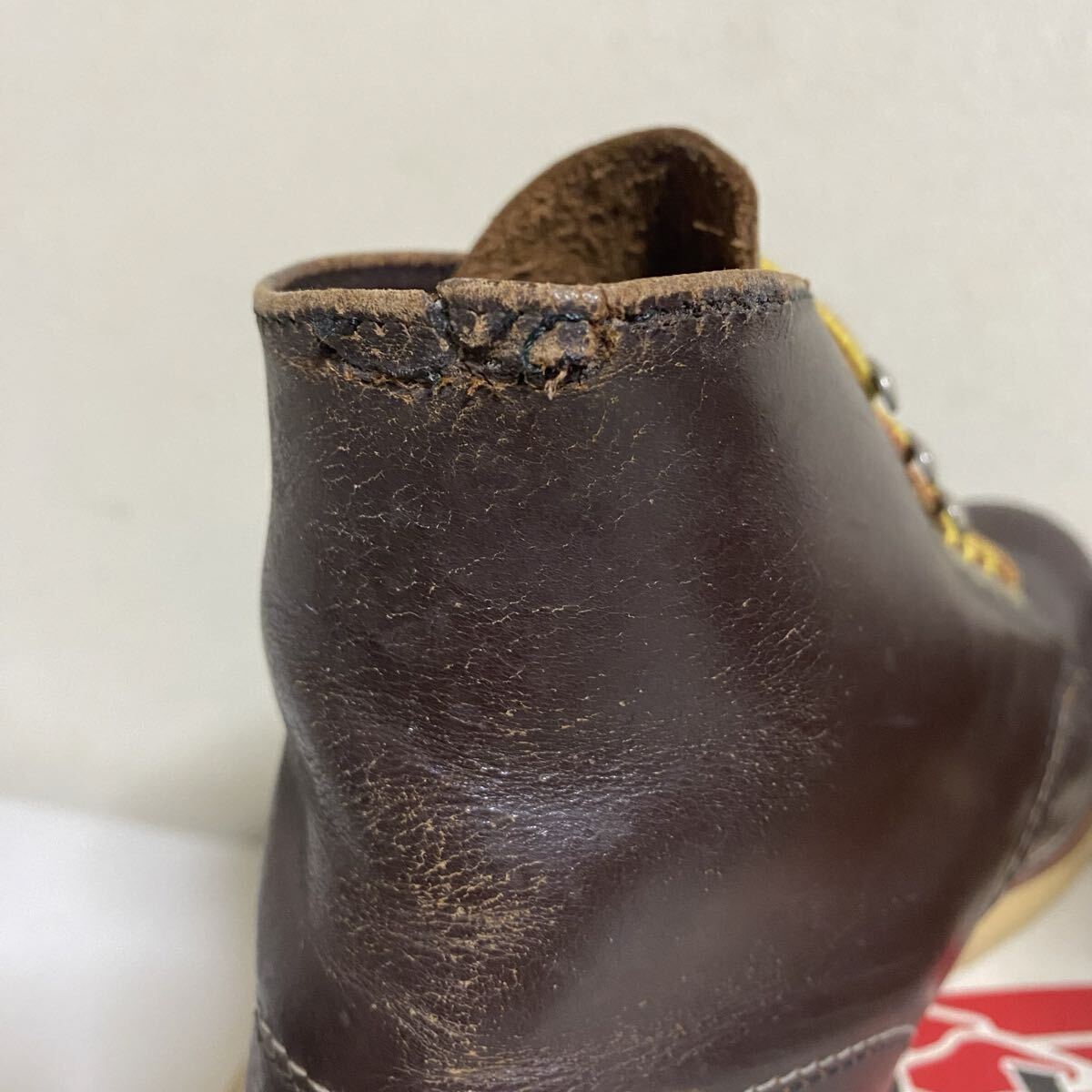 自宅保管品！RED WING / レッドウイング ガラスレザー プレーントゥ RW-8160 US9D 1999年製 犬タグ 箱・タグあり アイリッシュセッター_画像9