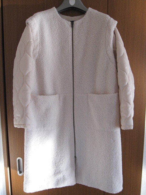 シップス ２Ｗａｙボアキルティングコート オフホワイト 美品♪_画像1