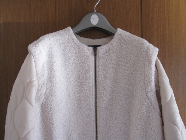 シップス ２Ｗａｙボアキルティングコート オフホワイト 美品♪_画像2