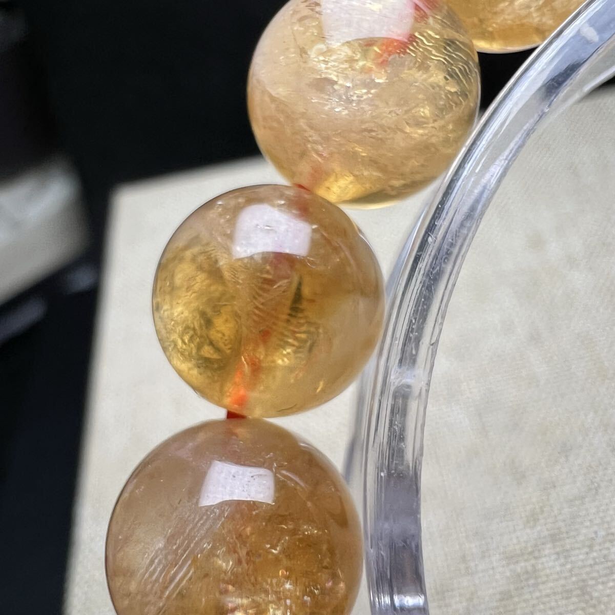 【711094】キラキラ シトリンクォーツ 10mm ブレスレット 天然石 11月誕生石_画像7