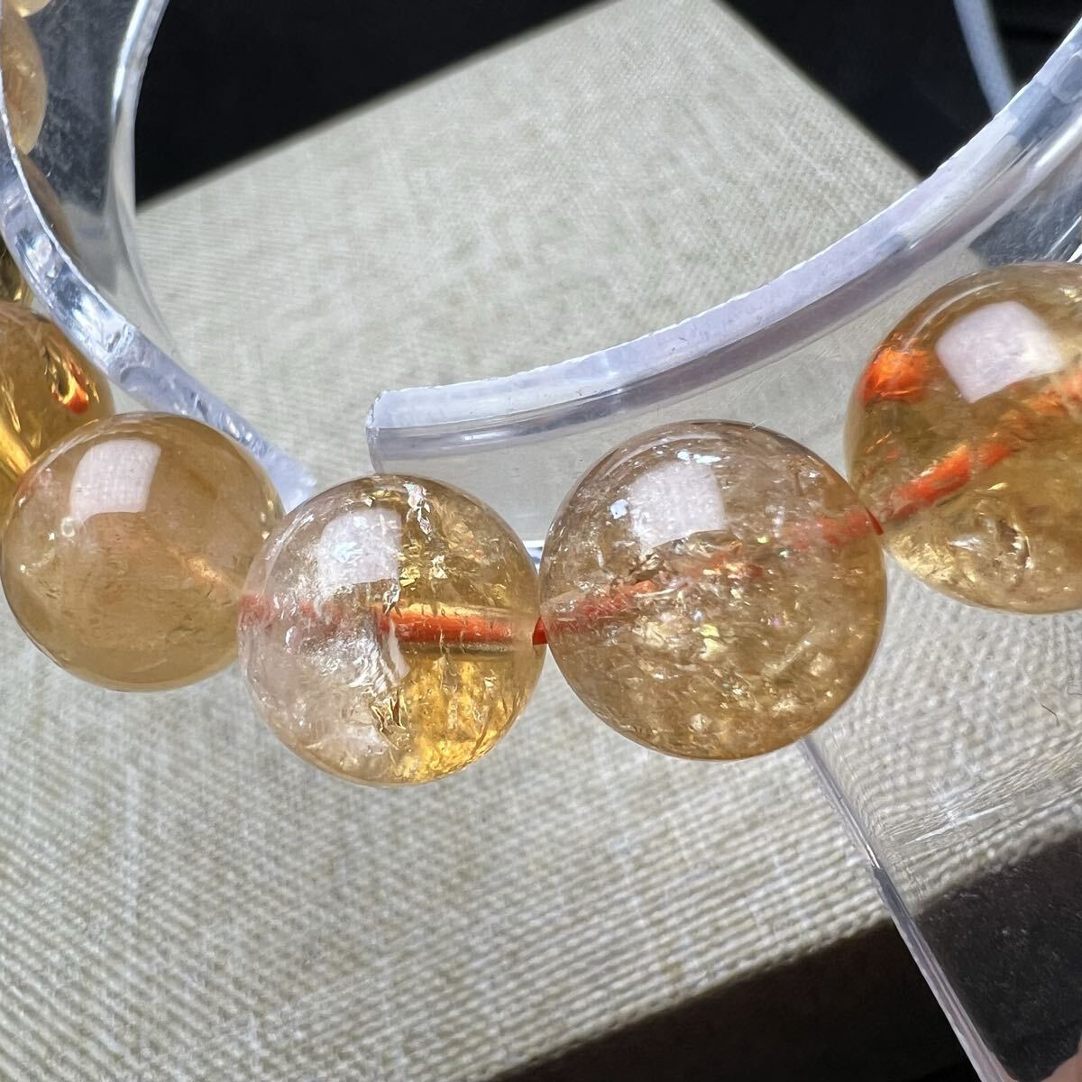 【711094】キラキラ シトリンクォーツ 10mm ブレスレット 天然石 11月誕生石_画像9