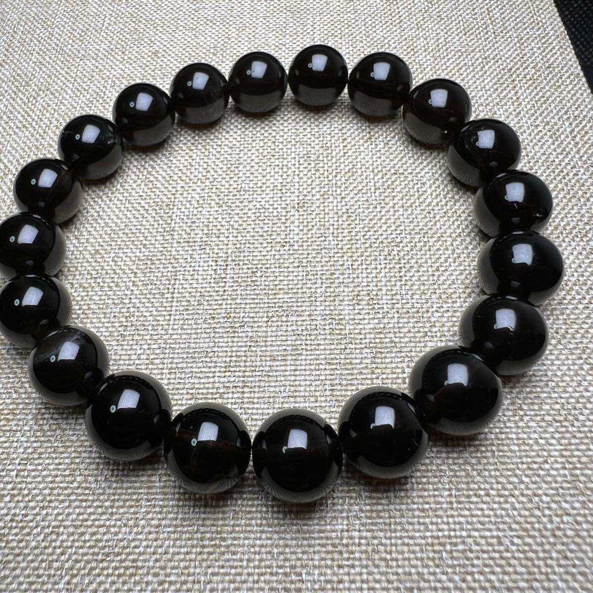 【711094】 5A モリオン 10mm ブレスレット 天然石 黒水晶 _画像2