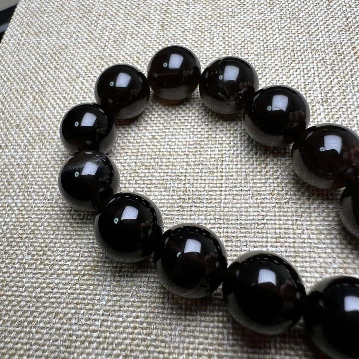 【711094】 5A モリオン 10mm ブレスレット 天然石 黒水晶 _画像7