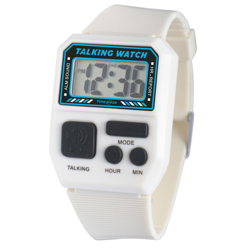 ☆ ホワイト ☆ Time Piece 腕時計 トーキングウォッチ TPW101T タイムピース 腕時計 トーキングウォッチ TPW101T デジタル 腕時計メンズ_画像1