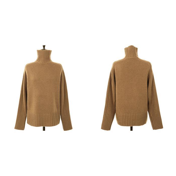 ☆ カーキ ☆ ニット ハイネック pmy969 ハイネック ニット レディース リブニット 長袖 セーター リブ タートル ゆったり タートルネック_画像7