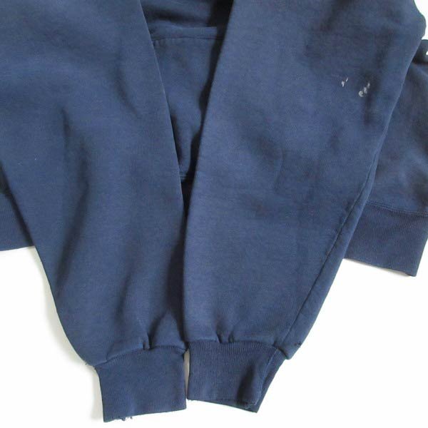 90s USA製 ラッセル ヘンリーネック ツートン パーカー XXL 紺系 ダメージ スウェット フーディ アメリカ製 ビンテージD149-13-0020ZVW_画像8