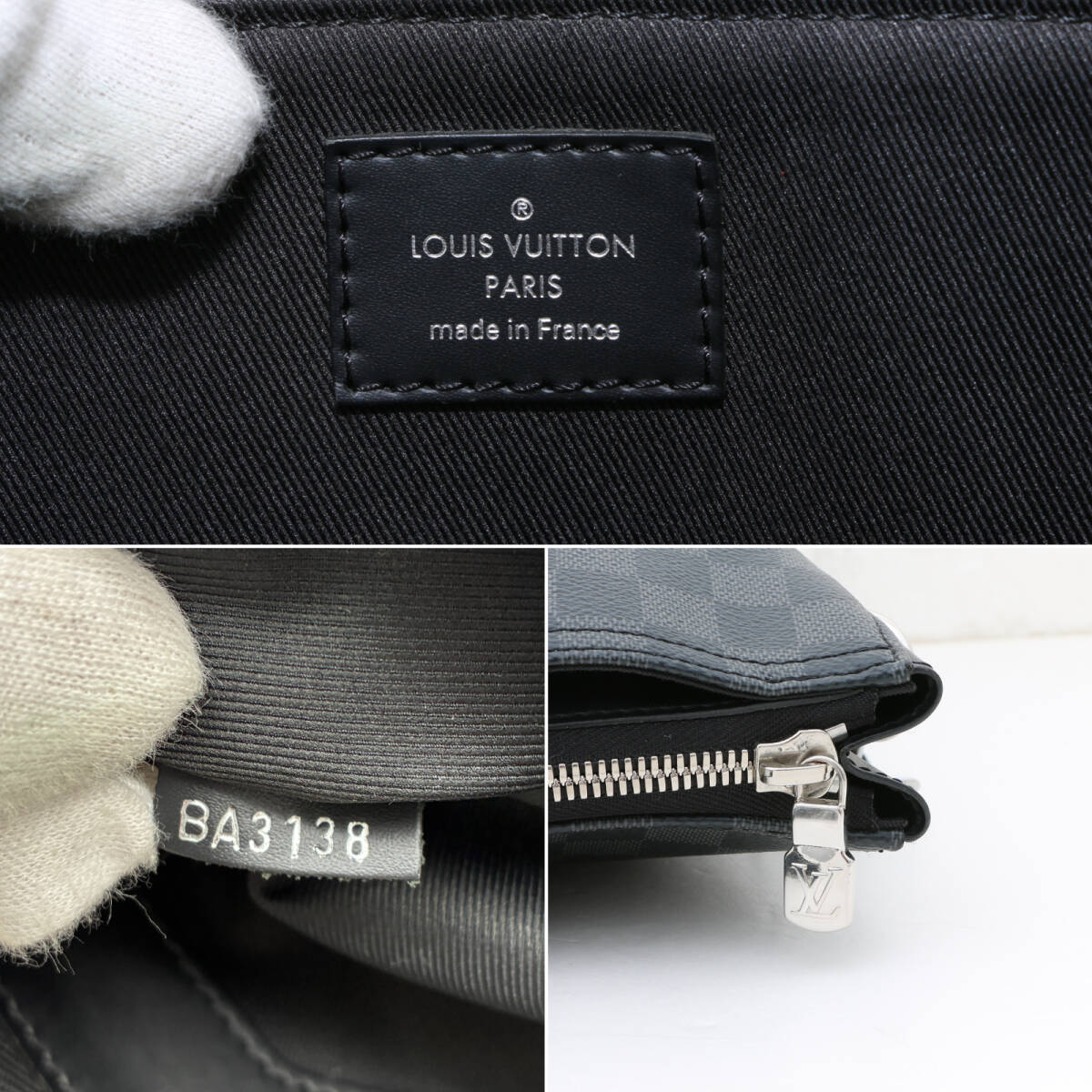 RFID установка прекрасный товар LOUIS VUITTON Louis Vuitton Damier gla Fit Anne тонн большая сумка N40000 2WAY большая сумка сумка на плечо бизнес 