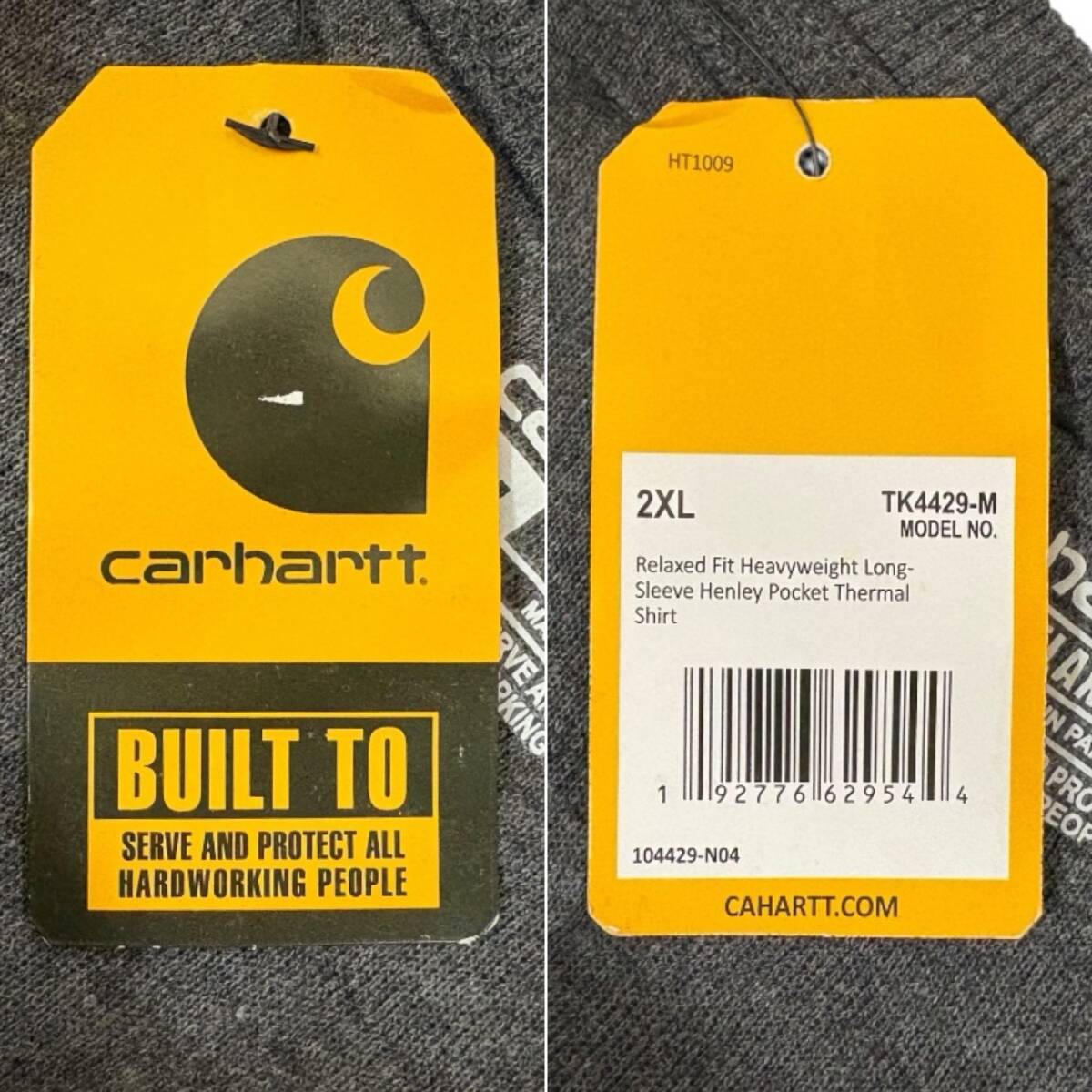 Carhartt (カーハート) ヘンリーネック ポケット サーマルカットソー 長袖Tシャツ TK4429 2XL チャコール メンズ/078_画像7