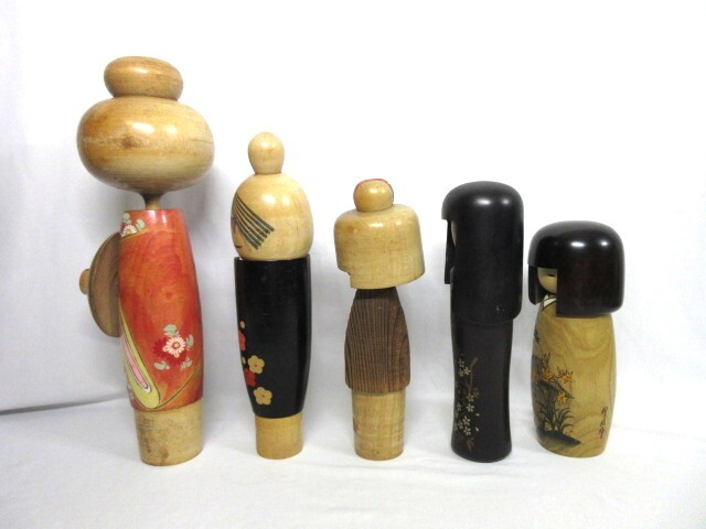 [5807-3| традиция прикладное искусство ] произведение kokeshi. гора итого 12 пункт . Saburou *..* средний река .. и т.п.! retro . редкий один товар!