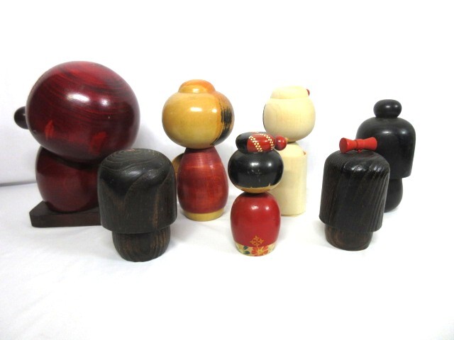 [5807-3| традиция прикладное искусство ] произведение kokeshi. гора итого 12 пункт . Saburou *..* средний река .. и т.п.! retro . редкий один товар!