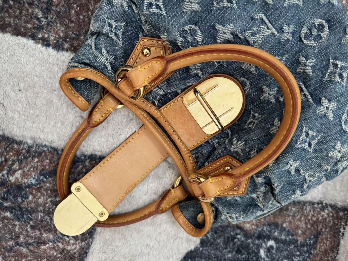 美品 ルイヴィトン Louis Vuitton プリ―ティ ハンドバッグ モノグラム デニム _画像7