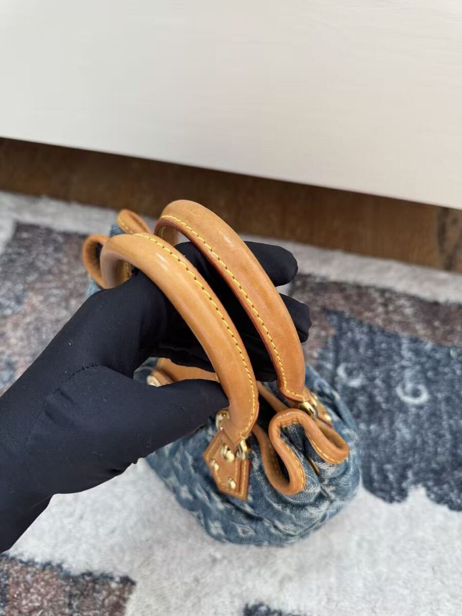 美品 ルイヴィトン Louis Vuitton プリ―ティ ハンドバッグ モノグラム デニム _画像5