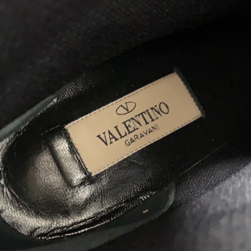 ヴァレンティノ VALENTINO ブーツ ショートブーツ 靴 シューズ ファブリック レザー ブラック 黒 ゴールド ロックスタッズ ニット_画像7