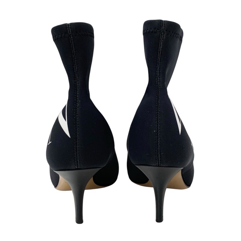 ヴァレンティノ VALENTINO ブーツ ショートブーツ 靴 シューズ ファブリック ブラック ホワイト 黒 ソックスブーツ ロゴプリント_画像5