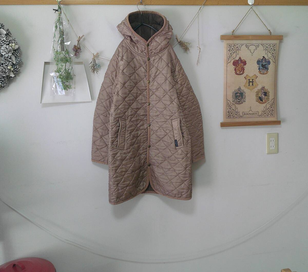 中古 廃盤品!THE SMOCK SHOPスモックショップ 内側フリースあったkキルティングコート_画像1