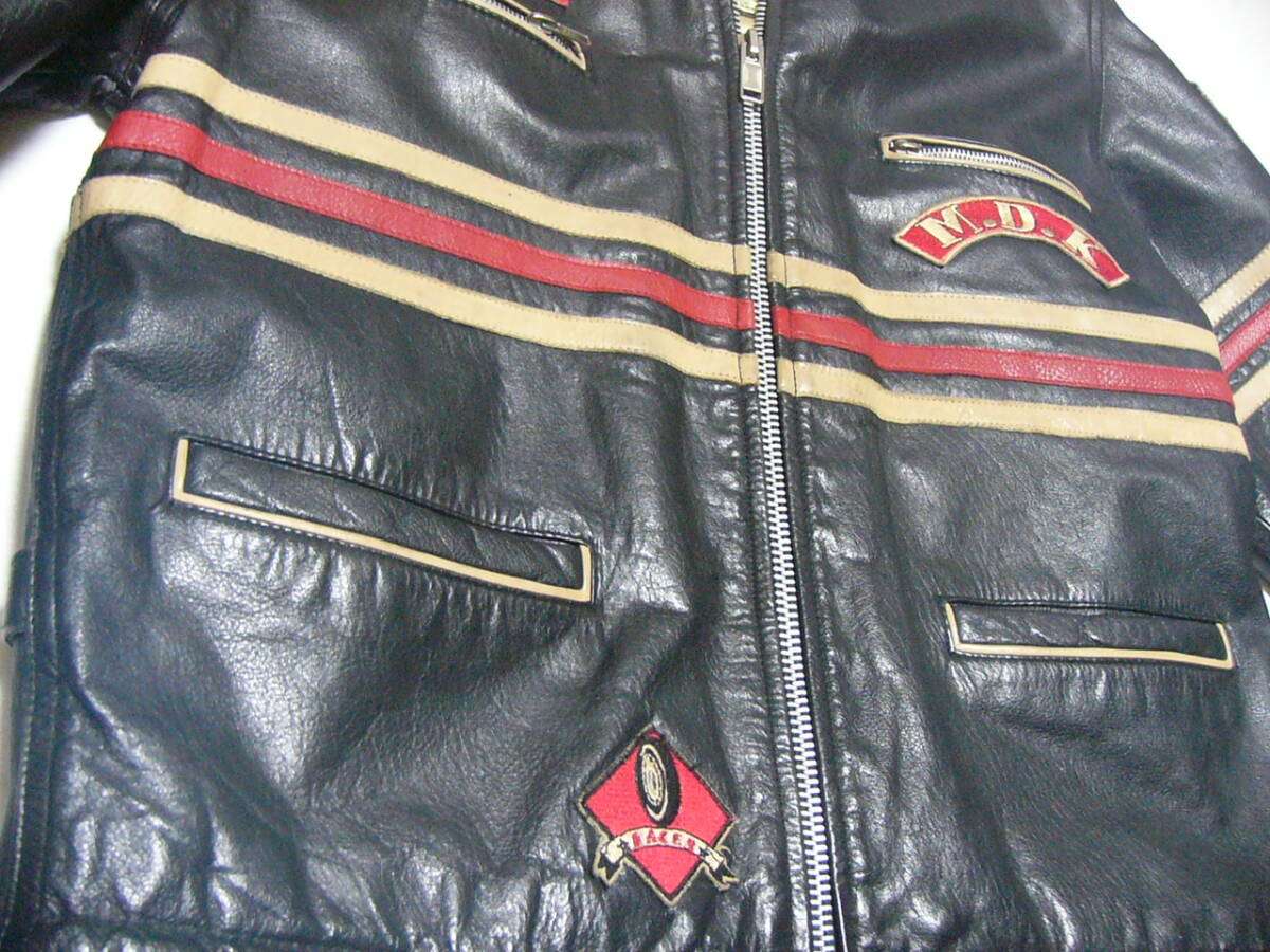 ●メジャーデザイン　アンティーク　オールド　革ジャン　革ジャケット　ライダージャケット　サイズL相応　_画像4