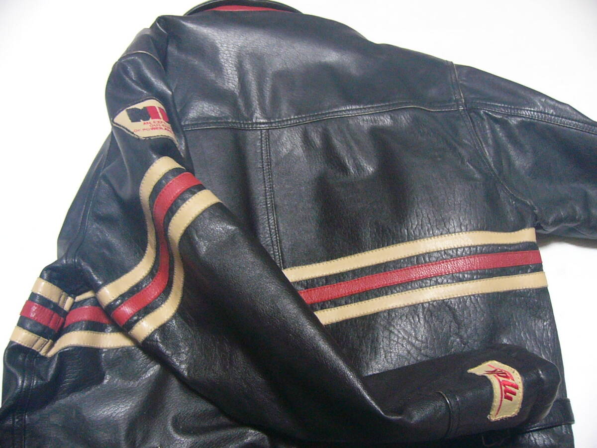 ●メジャーデザイン　アンティーク　オールド　革ジャン　革ジャケット　ライダージャケット　サイズL相応　_画像9