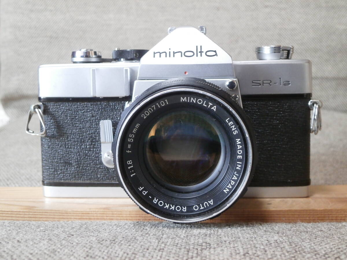 minolta SR-1s AUTO ROKKOR-PF 1:1.8 f=55mm レンズ付き　動作確認済み_画像1