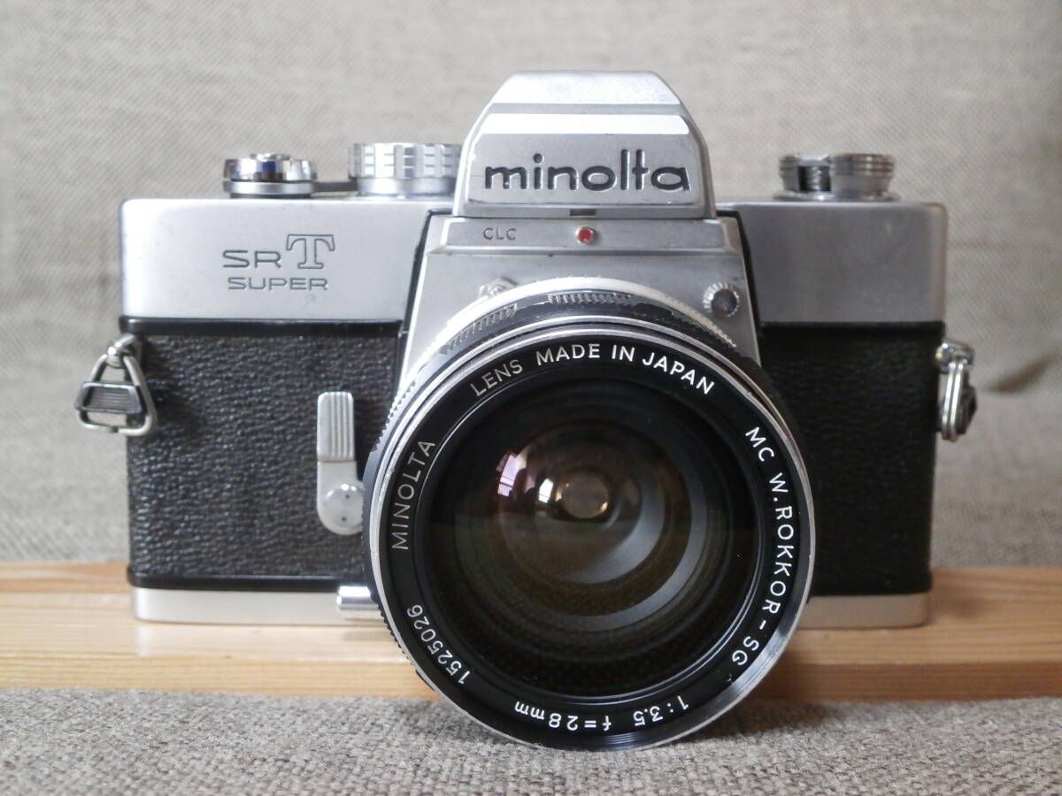 minolta SRT SUPER MC w. ROKKOR-SG 1:3.5 f=28mm レンズ付き　動作確認済み_画像1