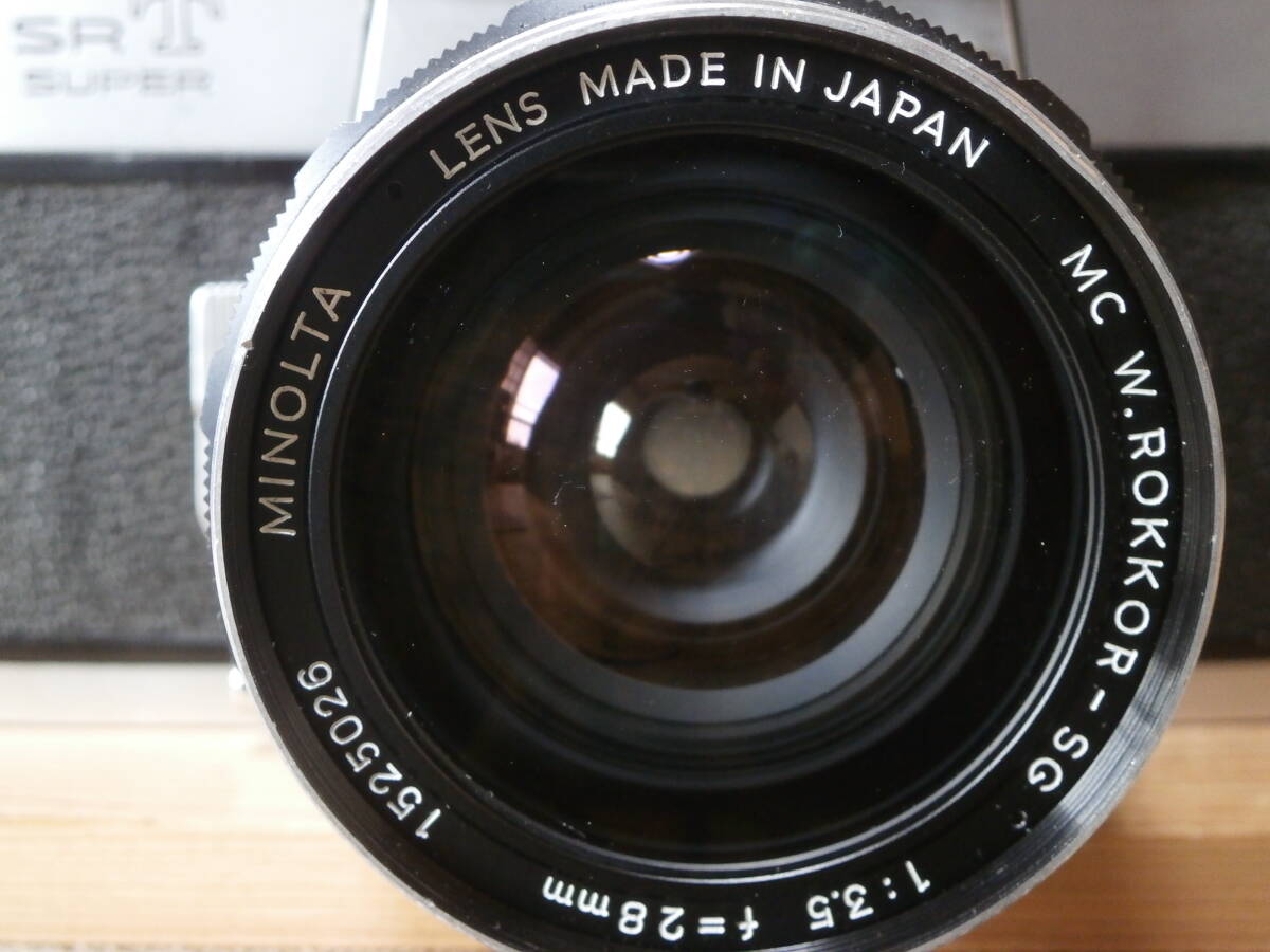 minolta SRT SUPER MC w. ROKKOR-SG 1:3.5 f=28mm レンズ付き　動作確認済み_画像9