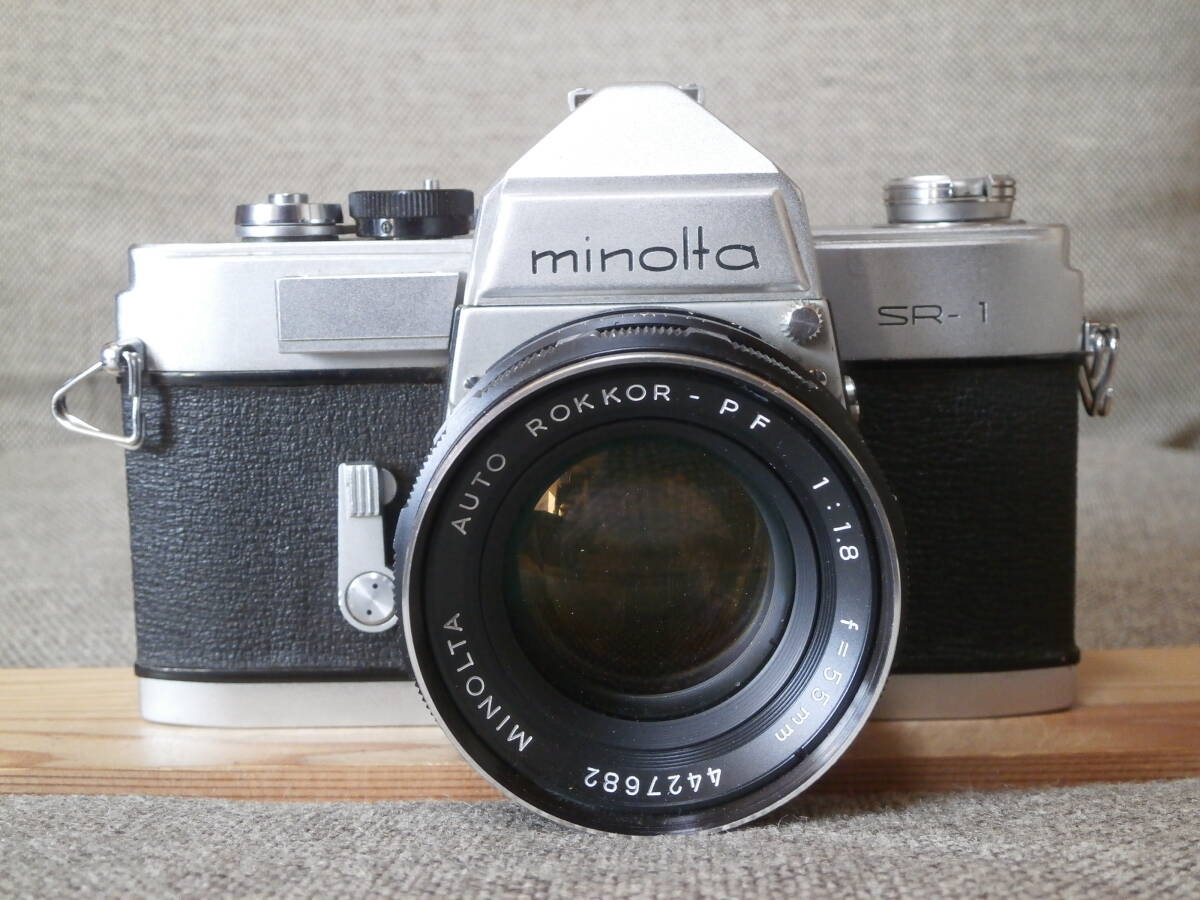 minolta SR-1 AUTO ROKKOR-PF 1:1.8 f=55mm レンズ付き 動作確認済み_画像1