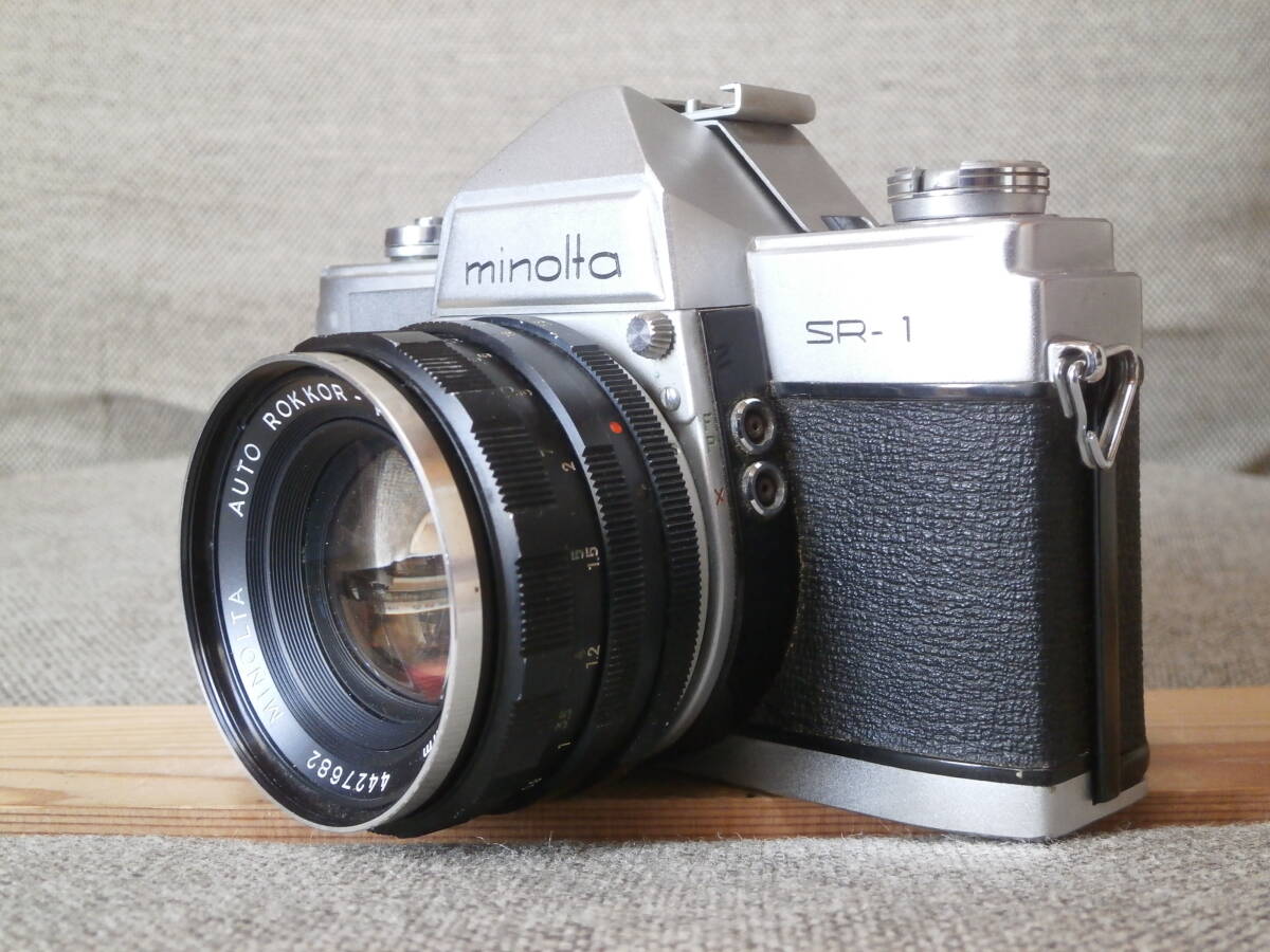 minolta SR-1 AUTO ROKKOR-PF 1:1.8 f=55mm レンズ付き 動作確認済み_画像2