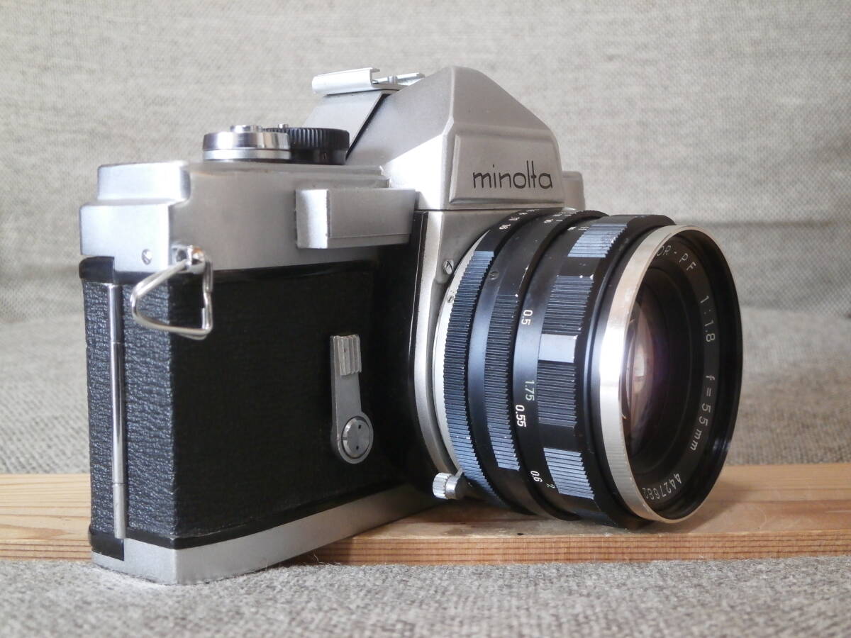 minolta SR-1 AUTO ROKKOR-PF 1:1.8 f=55mm レンズ付き 動作確認済み_画像3