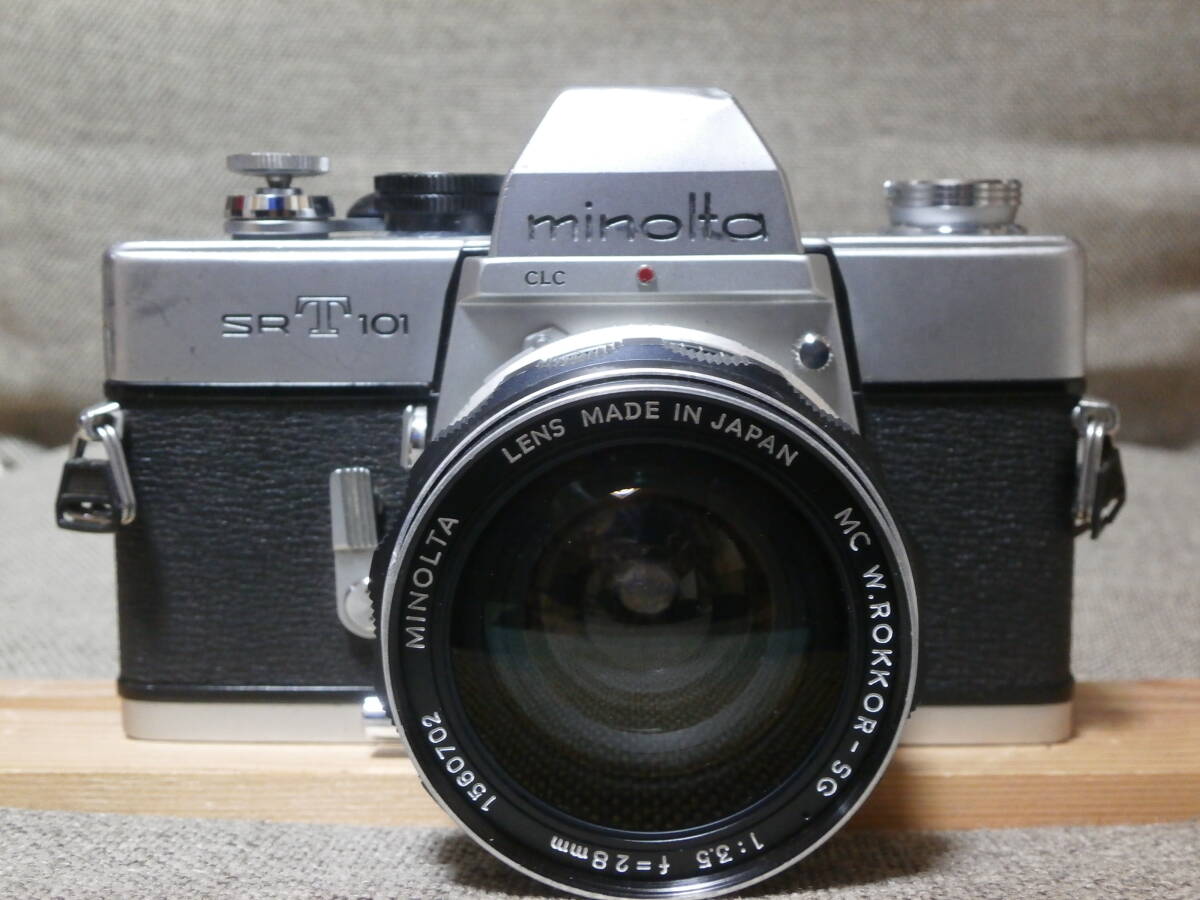 minolta SRT 101 MC W. ROKKOR-SG 1:3.5 f=28mm レンズ付き　動作確認済み_画像1