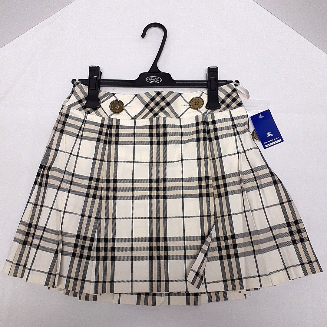 t203 BURBERRY ミニスカート バーバリー スカート バーバリーチェック 白 オフホワイト 巻きスカート_画像1