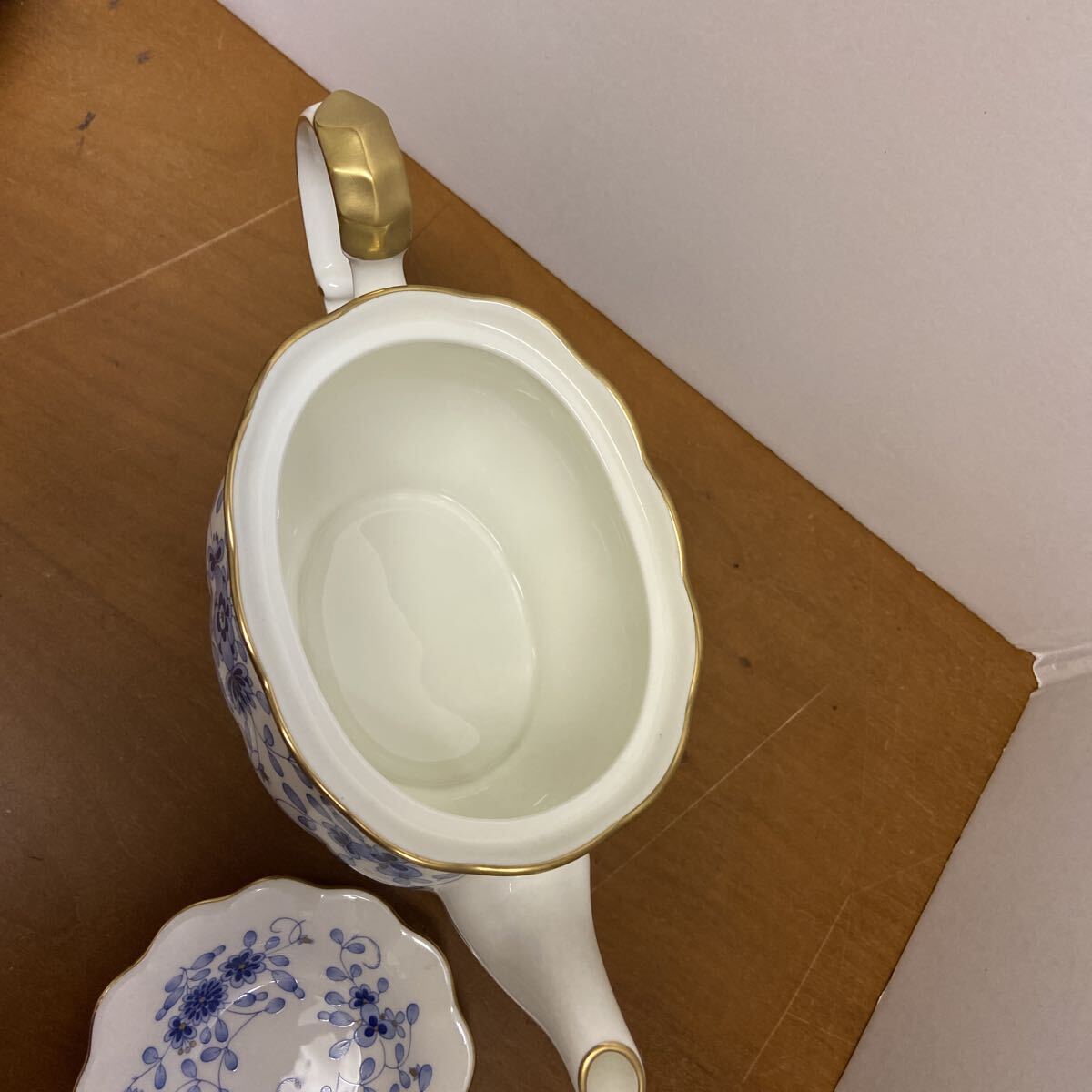 t221 ミラノ ティーカップ&ソーサー 210cc 6点 ナルミ NARUMI ティーポット 花柄 洋食器_画像10