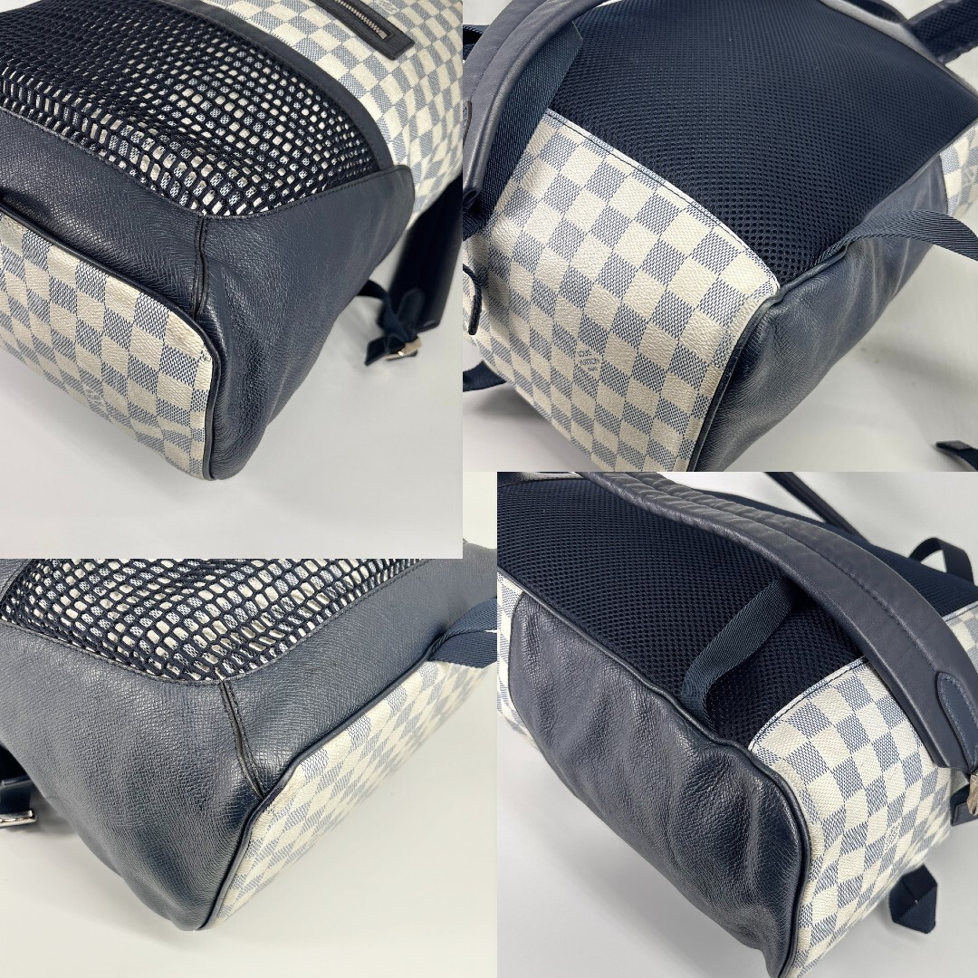 極美品 Louis Vuitton ルイヴィトン リュック ダミエコースト マッチポイント N40018 バックパック ダミエアズール メンズ ホワイト 白_画像6