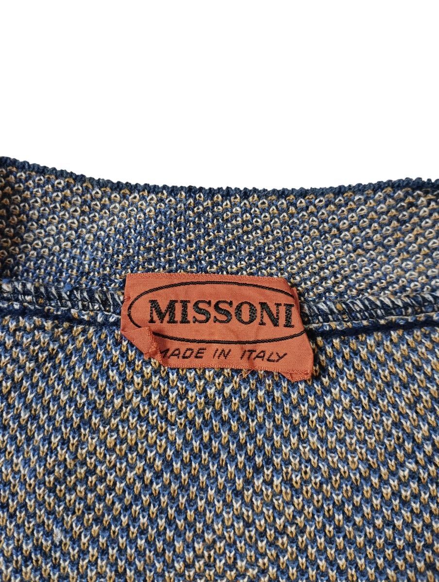 (D) イタリア製 MISSONI ミッソーニ コットン リネン ニット 46 セーター_画像7