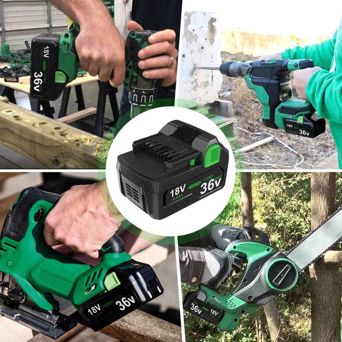 【送料無料】新品 HiKOKI マルチボルト ハイパワーバッテリー 36V/18V装着時自動切替 BSL36A18/BSL36B18 ハイコーキ日立工機互換バッテリー_画像7