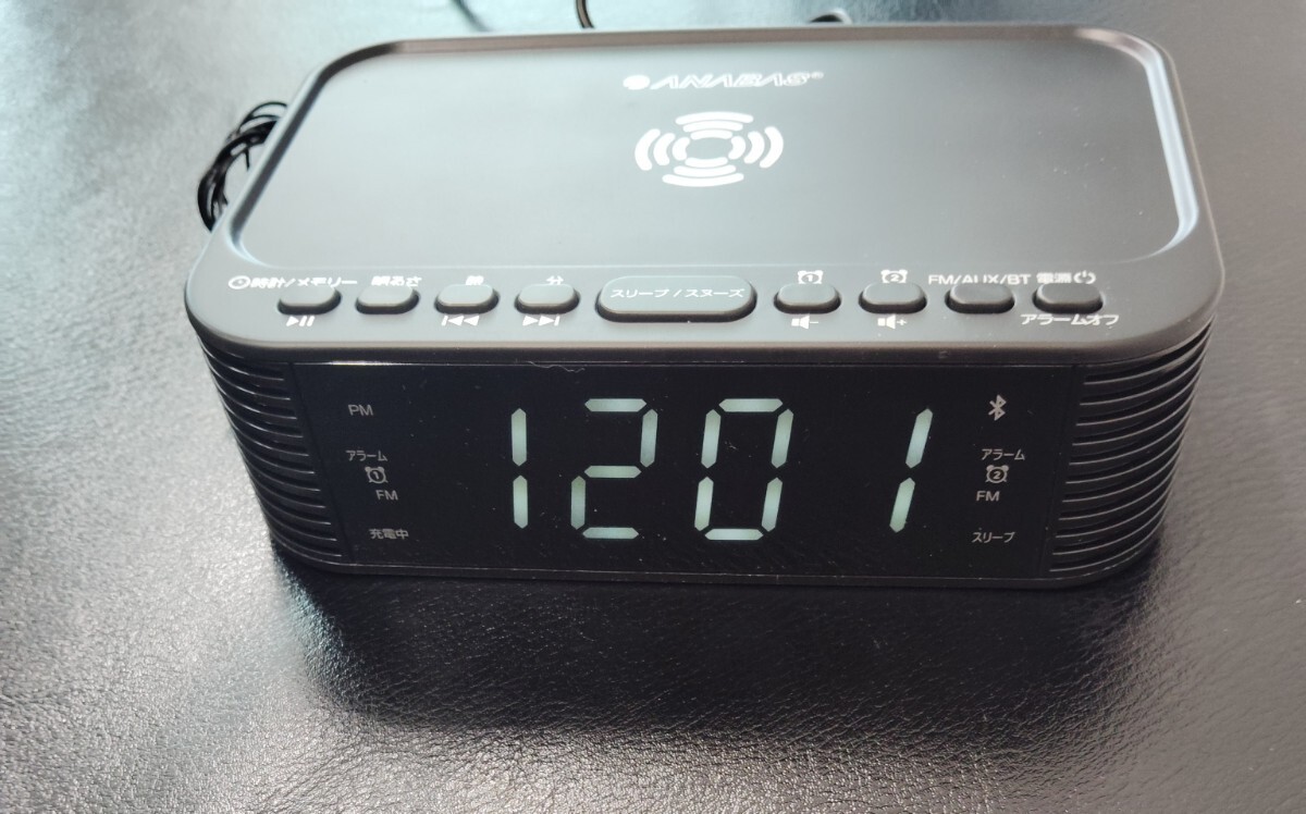 CT-BT100 Qiワイヤレス充電 時計 FMラジ スマートスピーカー (保証 26年11月)_画像2