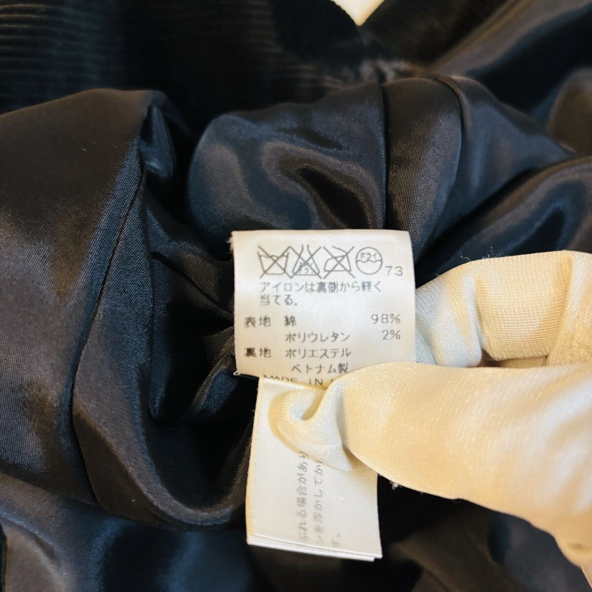 23区 コーデュロイ ジャケット 38 ブラック PONTIGLIO生地 高級ベルベット　M_画像8